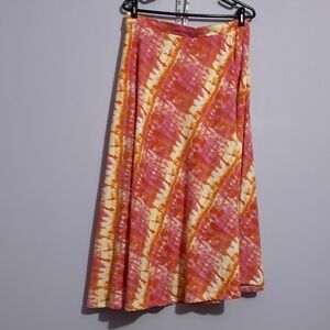 Rebdolls Pink and Orange A-Line Skirt